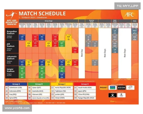 2023亚洲杯中国队比赛时间安排及赛程详解